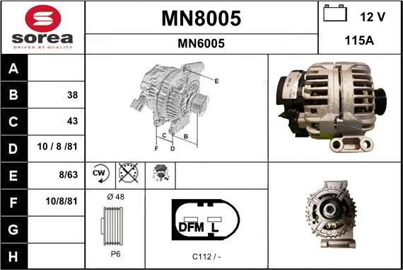 SNRA MN8005 - Генератор autozip.com.ua