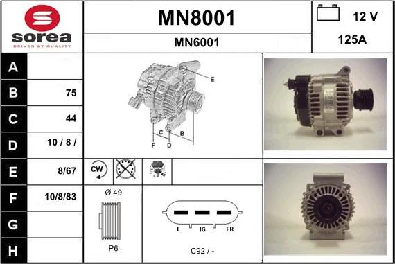 SNRA MN8001 - Генератор autozip.com.ua