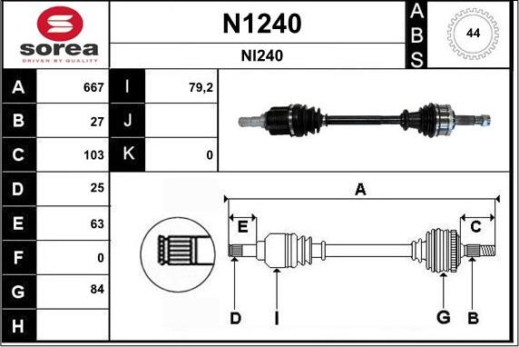 SNRA N1240 - Приводний вал autozip.com.ua