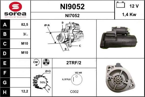 SNRA NI9052 - Стартер autozip.com.ua