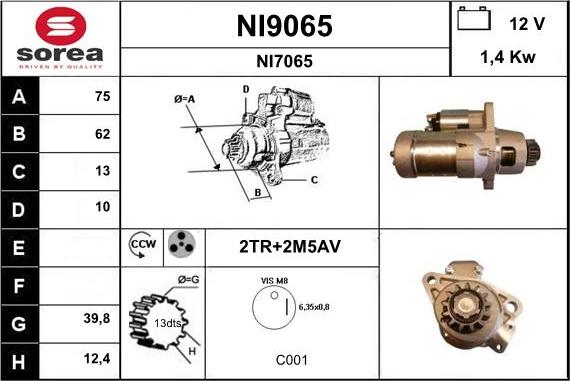 SNRA NI9065 - Стартер autozip.com.ua