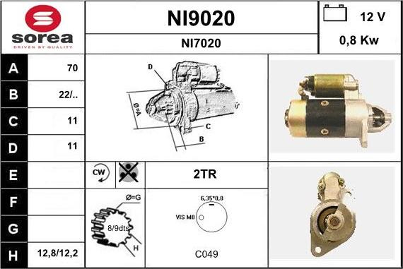 SNRA NI9020 - Стартер autozip.com.ua