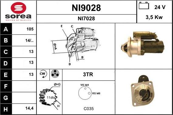 SNRA NI9028 - Стартер autozip.com.ua