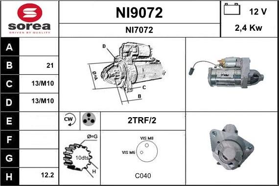 SNRA NI9072 - Стартер autozip.com.ua