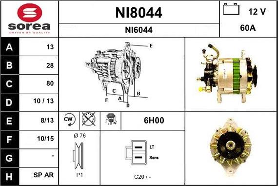 SNRA NI8044 - Генератор autozip.com.ua