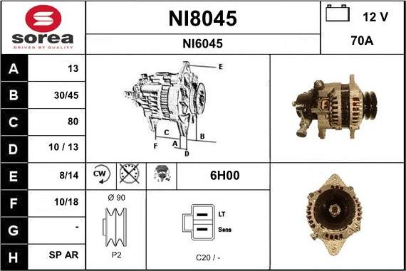 SNRA NI8045 - Генератор autozip.com.ua
