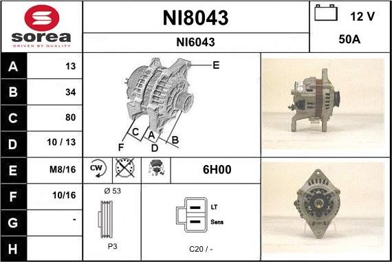 SNRA NI8043 - Генератор autozip.com.ua