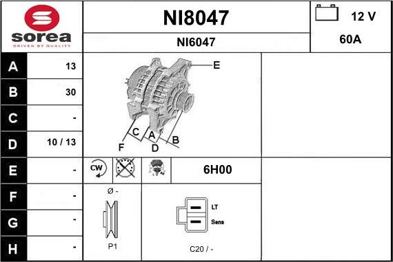 SNRA NI8047 - Генератор autozip.com.ua