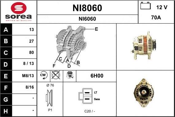 SNRA NI8060 - Генератор autozip.com.ua