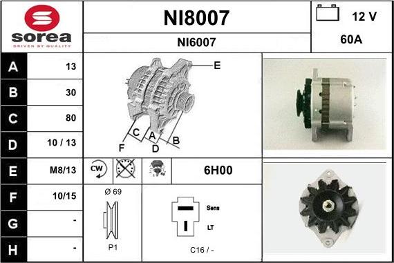 SNRA NI8007 - Генератор autozip.com.ua