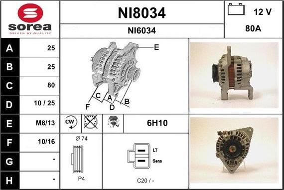 SNRA NI8034 - Генератор autozip.com.ua
