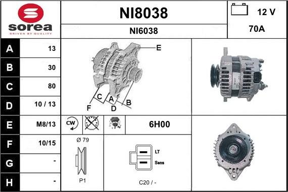 SNRA NI8038 - Генератор autozip.com.ua