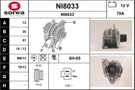 SNRA NI8033 - Генератор autozip.com.ua