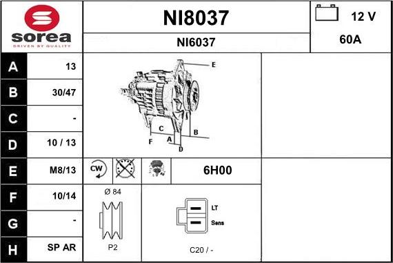 SNRA NI8037 - Генератор autozip.com.ua