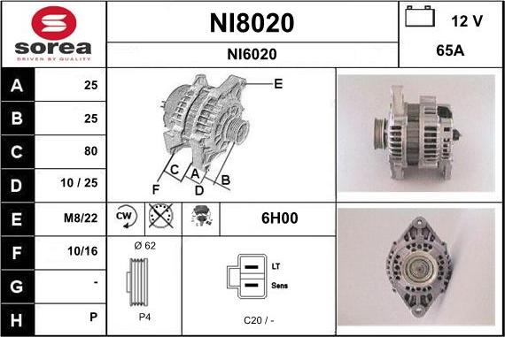 SNRA NI8020 - Генератор autozip.com.ua