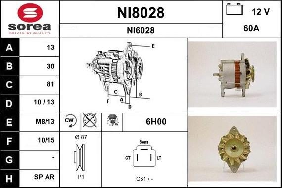 SNRA NI8028 - Генератор autozip.com.ua