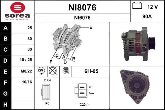 SNRA NI8076 - Генератор autozip.com.ua