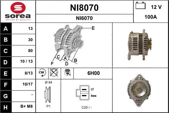 SNRA NI8070 - Генератор autozip.com.ua