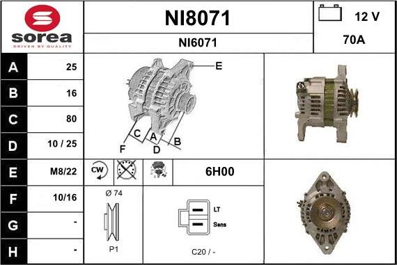 SNRA NI8071 - Генератор autozip.com.ua