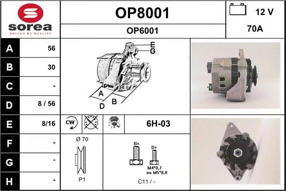 SNRA OP8001 - Генератор autozip.com.ua