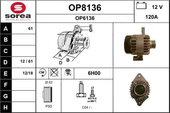 SNRA OP8136 - Генератор autozip.com.ua