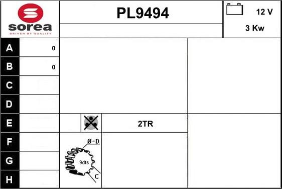 SNRA PL9494 - Стартер autozip.com.ua