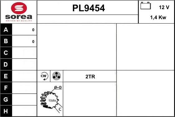 SNRA PL9454 - Стартер autozip.com.ua