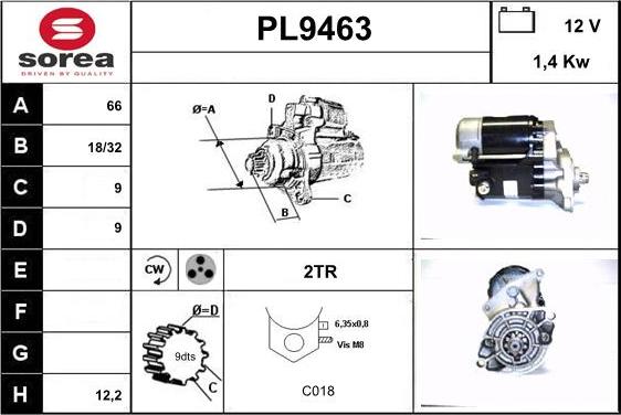 SNRA PL9463 - Стартер autozip.com.ua