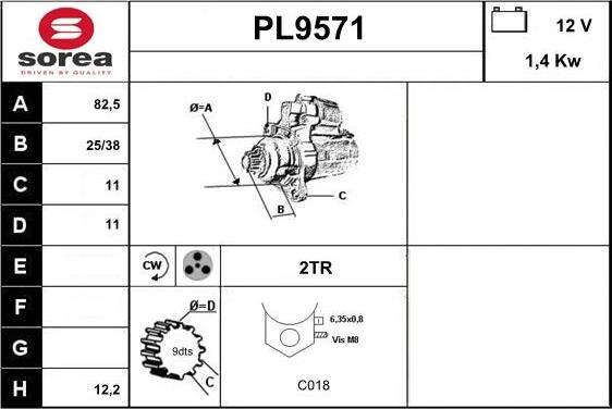 SNRA PL9571 - Стартер autozip.com.ua