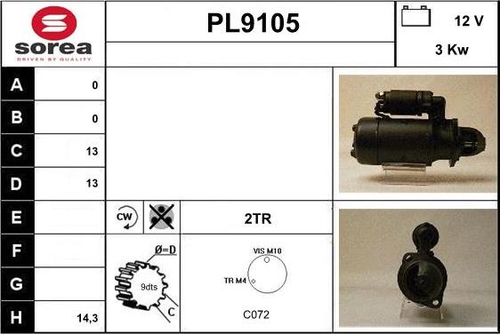 SNRA PL9105 - Стартер autozip.com.ua