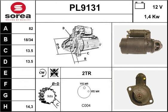 SNRA PL9131 - Стартер autozip.com.ua