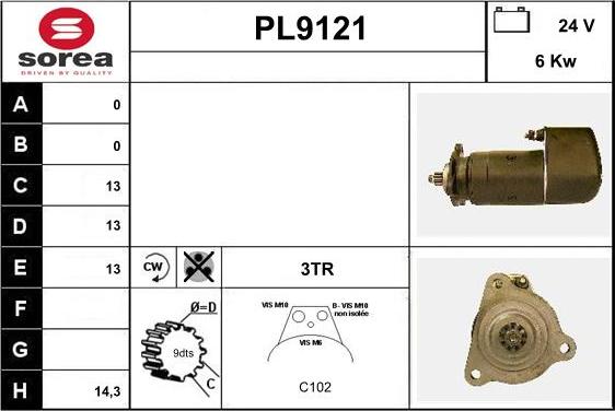 SNRA PL9121 - Стартер autozip.com.ua