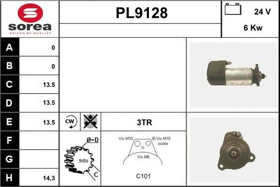 SNRA PL9128 - Стартер autozip.com.ua