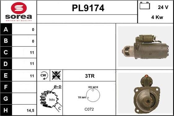 SNRA PL9174 - Стартер autozip.com.ua