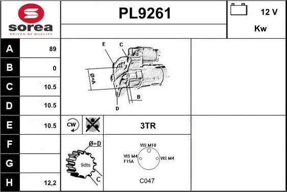 SNRA PL9261 - Стартер autozip.com.ua