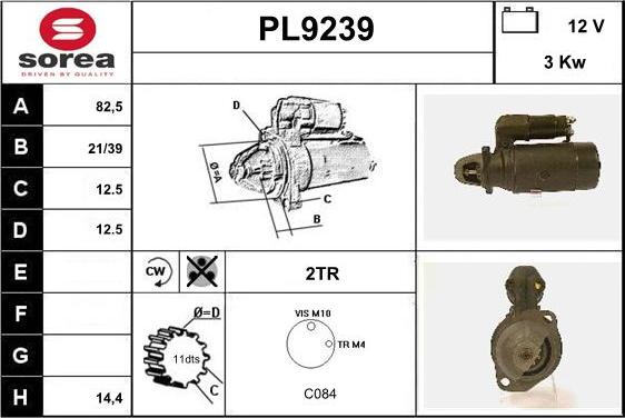 SNRA PL9239 - Стартер autozip.com.ua