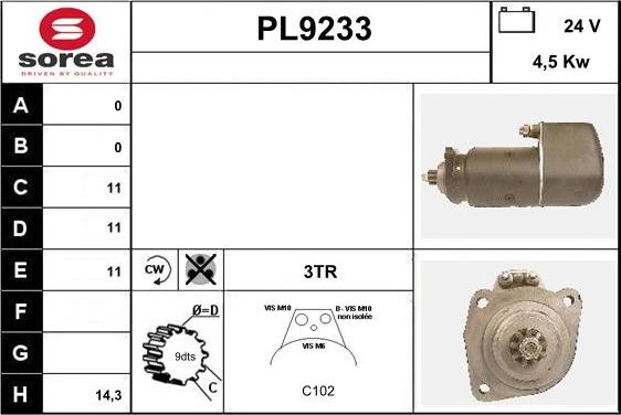 SNRA PL9233 - Стартер autozip.com.ua