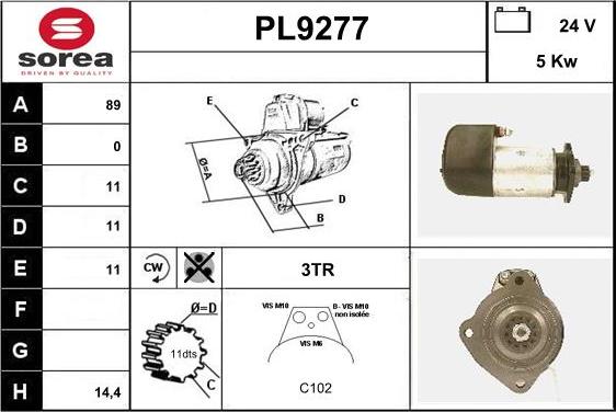 SNRA PL9277 - Стартер autozip.com.ua