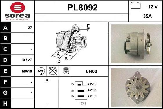 SNRA PL8092 - Генератор autozip.com.ua