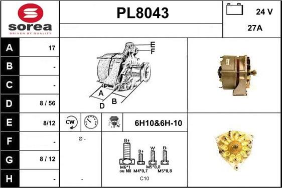 SNRA PL8043 - Генератор autozip.com.ua