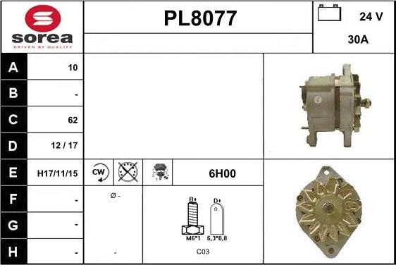 SNRA PL8077 - Генератор autozip.com.ua