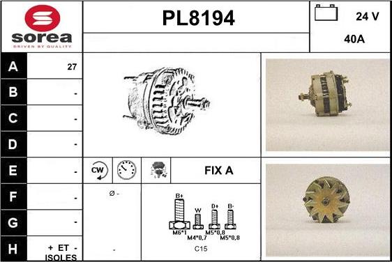 SNRA PL8194 - Генератор autozip.com.ua