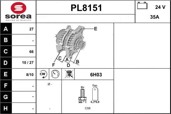 SNRA PL8151 - Генератор autozip.com.ua