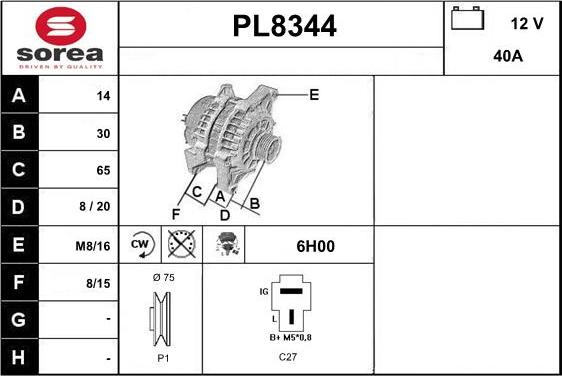 SNRA PL8344 - Генератор autozip.com.ua