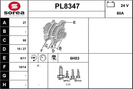 SNRA PL8347 - Генератор autozip.com.ua