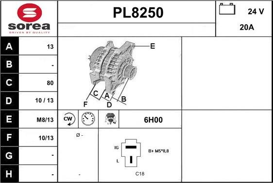 SNRA PL8250 - Генератор autozip.com.ua