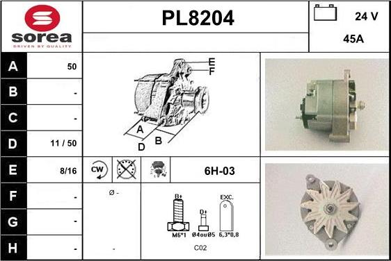 SNRA PL8204 - Генератор autozip.com.ua