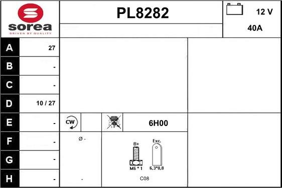 SNRA PL8282 - Генератор autozip.com.ua