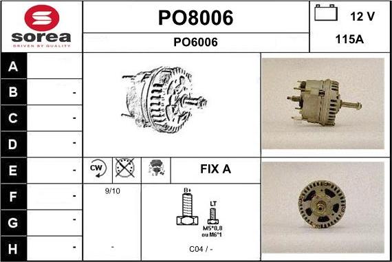 SNRA PO8006 - Генератор autozip.com.ua