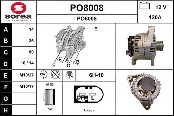 SNRA PO8008 - Генератор autozip.com.ua